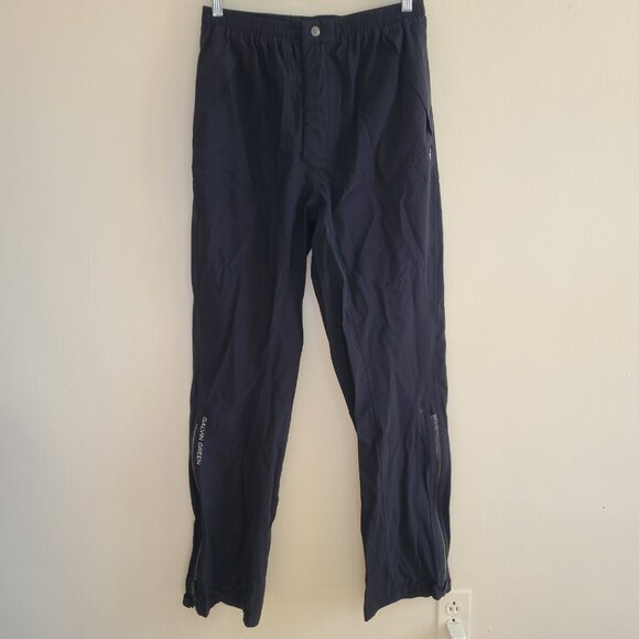 Galvin Green Mens M Black Gore-Tex Waterproof Golf Rain Pants Trousers